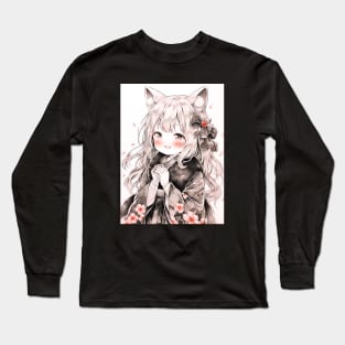 Cute Japanese Anime Girl Long Sleeve T-Shirt